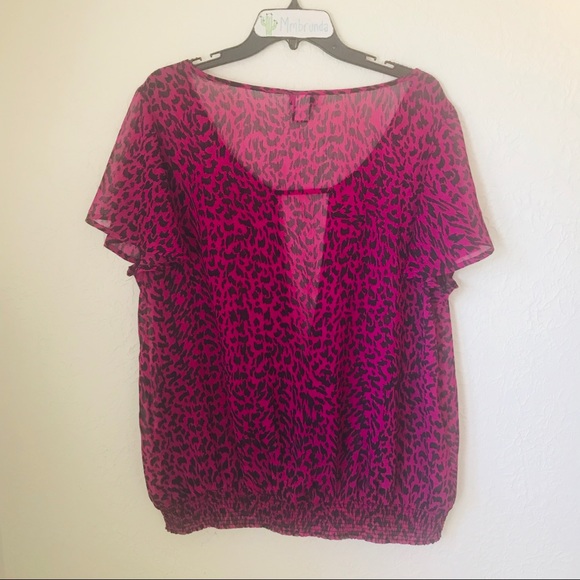 Torrid Purple Animal Print Blouse - Picture 6 of 7